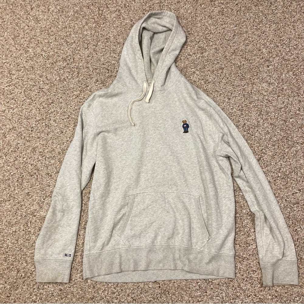 Polo Ralph Lauren Polo Bear Hoodie sweater Embroidered rl13 2013 vintage Large